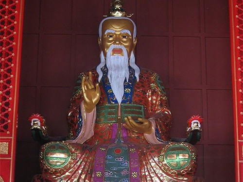 山東蓬萊三仙山雕塑及神龕